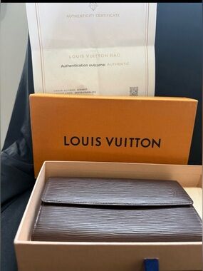 Louis Vuitton Dark Brown Epi Leather Flap Wallet